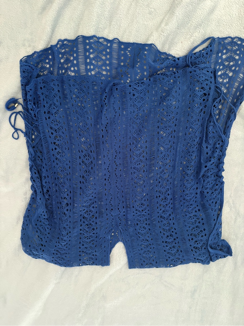 Blue Crochet Knit Women’s Tank Top
